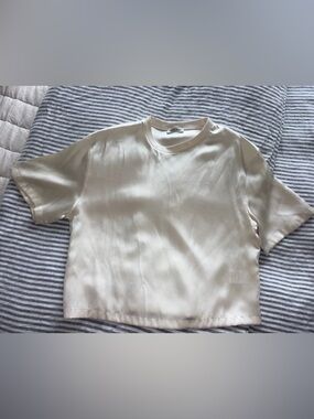 Anine Bing Cream Short Sleeve Tee